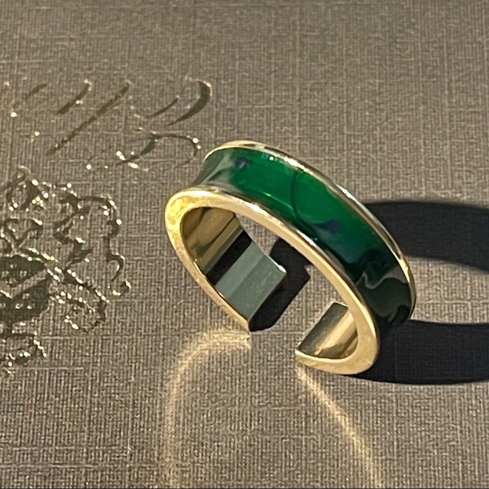 ✨Green Enamel Gold Adjustable Ring